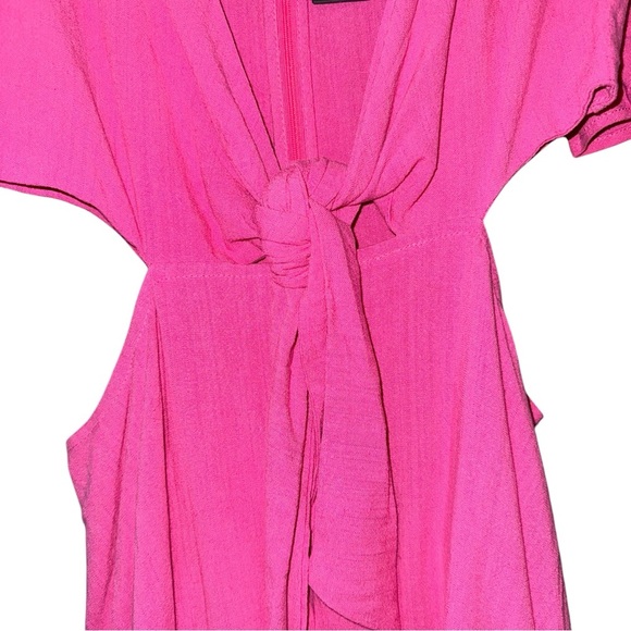 NWT LULU’S Perfect Day for Love Pink Cutout Tie-Front Mini Dress Size Medium - Picture 7 of 14